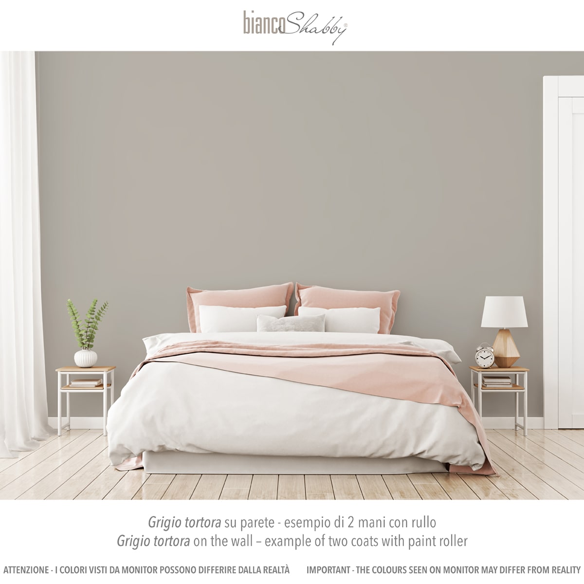 Parete Muro con chalk paint Grigio Tortora