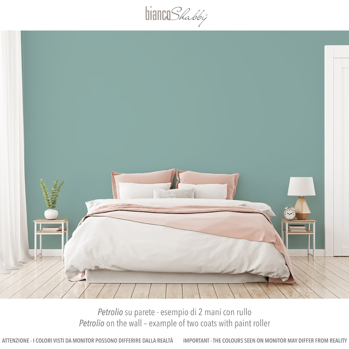 Parete Muro con chalk paint Petrolio