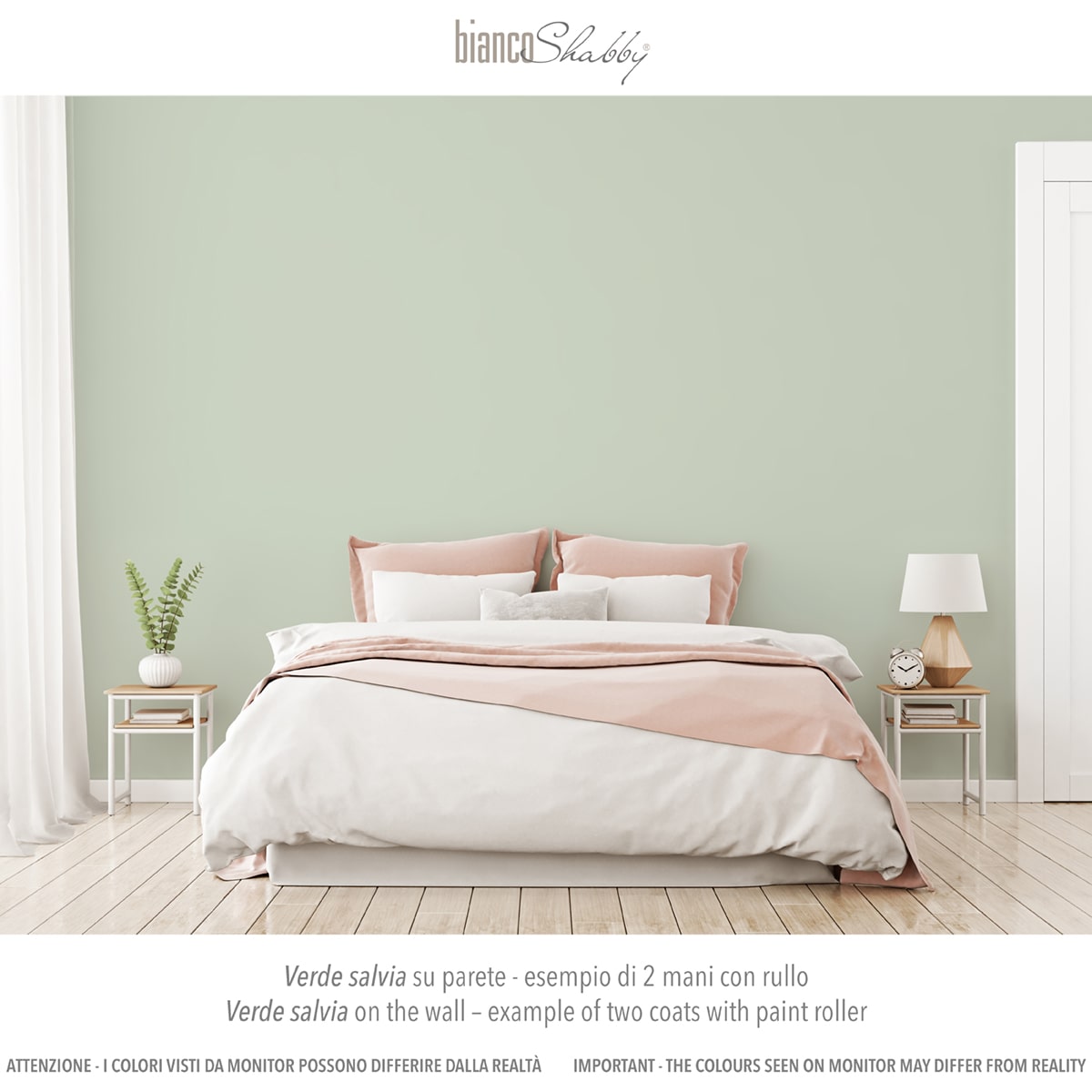 Parete Muro con chalk paint Verde Salvia