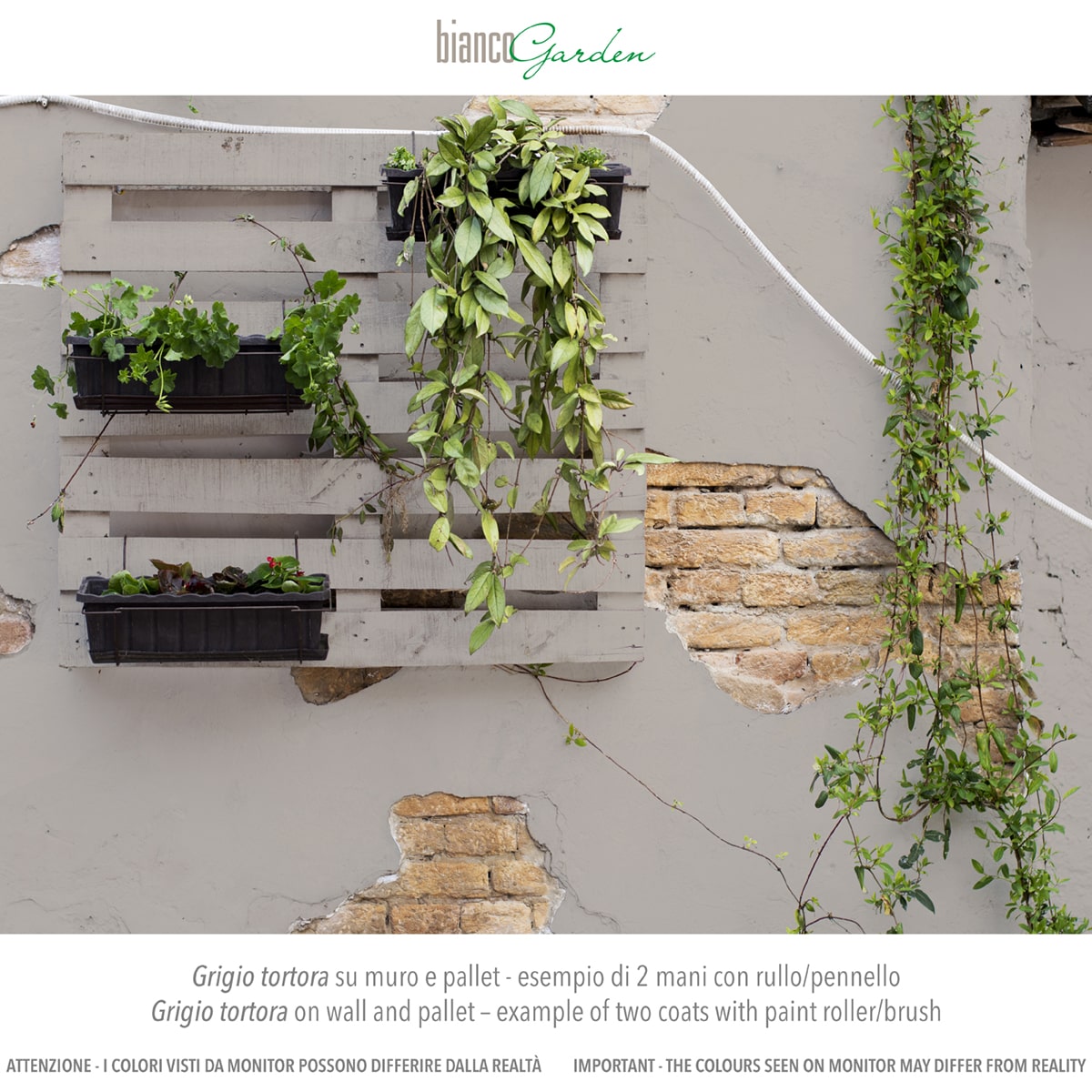 Muro esterno con chalk paint Grigio Tortora