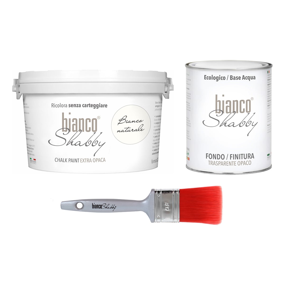 Bianco Naturale 2,5 L + Finitura 1 L + Pennello 50 Mm Min