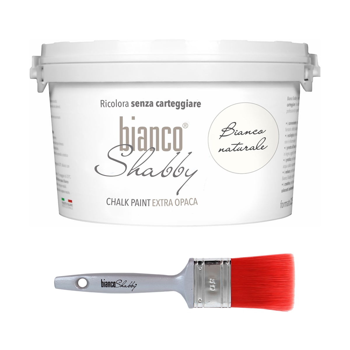 Combinato Bianco naturale 2,5 L + Pennello 50 mm-min